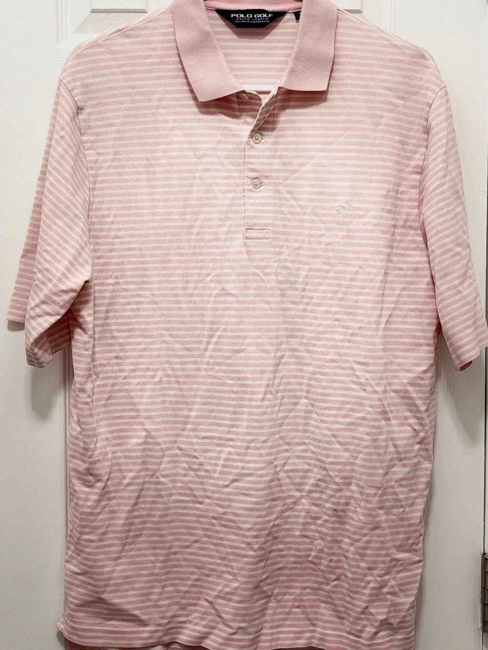 Ralph Lauren Light Pink & White Striped Polo